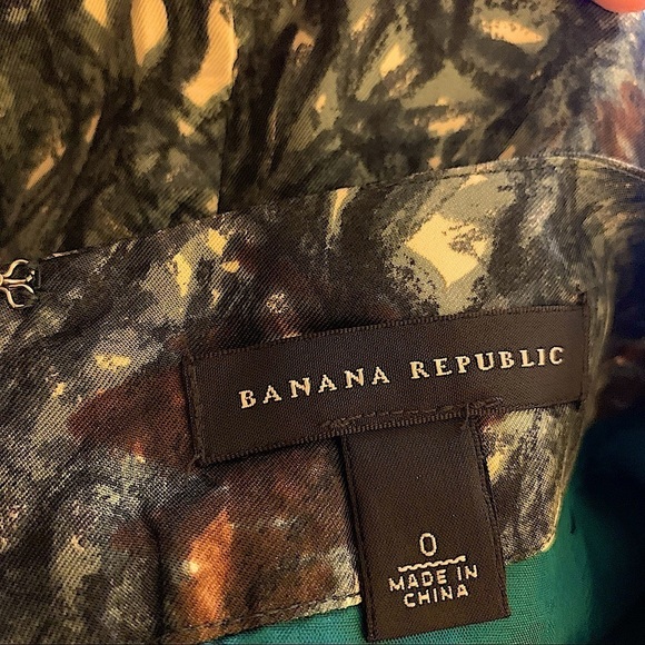 BANANA Republic Print Silk Bubble Skirt Size 0 - Picture 4 of 6